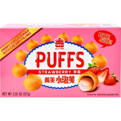 15% off 2.01-oz. I-MEI chocolate and strawberry puffs