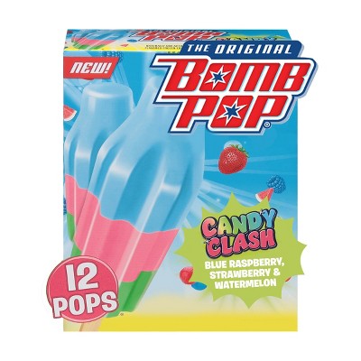 15% off 21-fl oz. 12-pk. Bomb Pop candy clash frozen ice pops