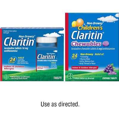 Save $10.00 on any ONE (1) Non-Drowsy Claritin® or Children's Claritin® allergy product 56ct or larger (excludes Claritin-D®)