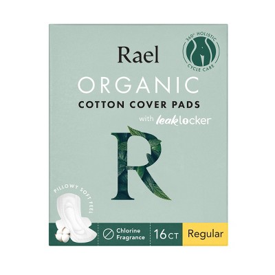 15% off Rael organic cotton menstrual fragrance free pads