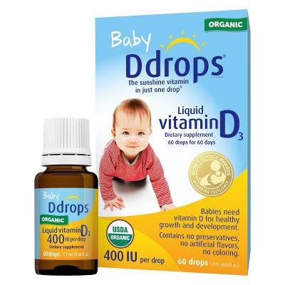 15% off 0.06-fl oz. Ddrops baby vitamin D organic liquid drops