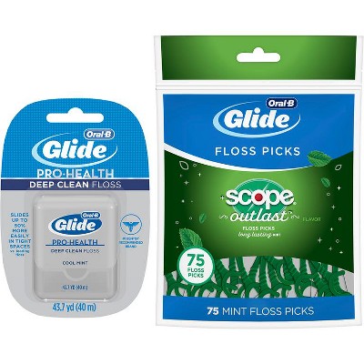 Save $1.00 ONE Oral-B Glide Manual Floss, Oral B Expandable Floss OR Oral B Glide Floss Picks (excludes Essential Floss, Satin Floss, Oral-B Fresh Mint Picks and trial/travel size).