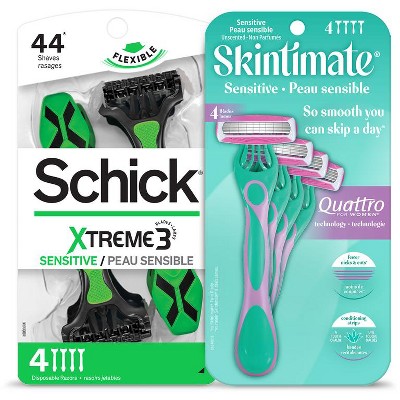 Save $4.00 off ONE (1) Schick® Men's or Womens or Skintimate® Disposable  Razor Pack (excl. Schick® Xtreme® & Skintimate® 1 & 2 ct. Disposable)