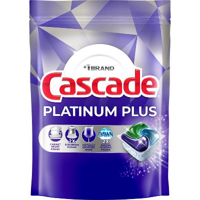 Save $2.00 ONE Cascade ActionPac Dishwashing Detergent Platinum Plus 21ct XL Bag OR Platinum 27ct XL (excludes travel/trial size).