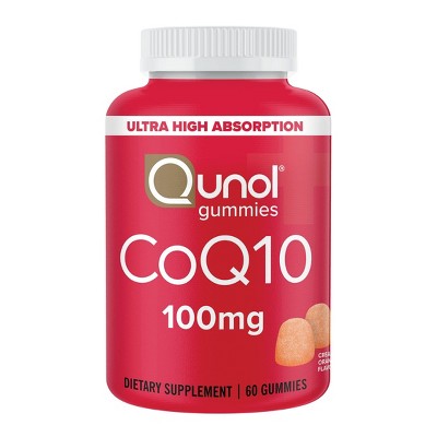 Save $1 on 60-ct. Qunol coq10 100mg vitamin vegan gummies
