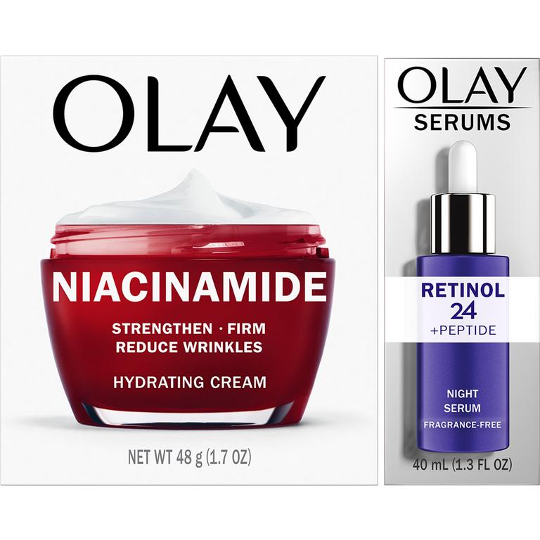Save $10.00 TWO Olay Facial Moisturizer, Eye OR Serum (excludes Super Serum, Products with Sunscreen, Complete, Active Hydrating, Total Effects, Age Defying, Booster Serum and Minis/trial/travel size).