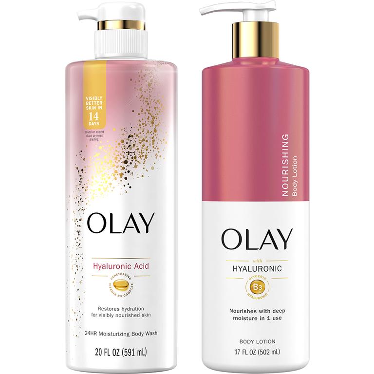 Save $3.00 TWO Olay 17.9oz Body Wash, 20oz Body Wash, 26oz Body Wash and Hand & Body Lotion (excludes Indulgent Moisture Body Wash and trial/travel size).