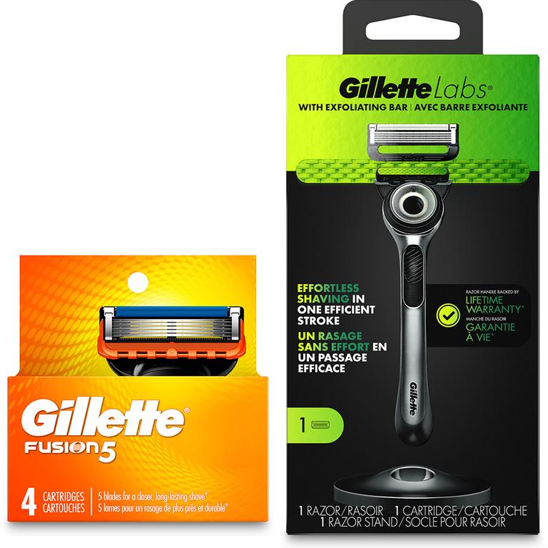 Save $5.00 ONE GilletteLabs Razor Pack with 1-4ct cartridge refill, OR ONE Proglide Razor Pack with 3-5ct cartridge refill, OR ONE Fusion5 Razor Pack with 4-7ct cartridge refill, OR ONE Mach3 Razor Pack with 5-6ct cartridge refill, OR ONE Gillette 4ct cartridge refill pack: Fusion5, Proglide, Intimate, OR GilletteLabs, OR ONE Gillette 8ct cartridge refill pack: Mach3 (excludes disposables and Venus Products).