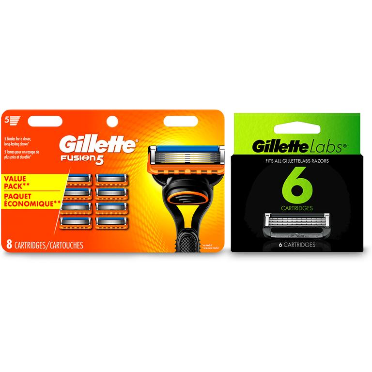 Save $7.00 ONE GilletteLabs 6ct cartridge refill pack, OR ONE Gillette 8ct cartridge refill pack: Fusion5 OR Proglide OR ONE Gillette 10-15ct cartridge refill pack: Mach3 (excludes disposables and Venus products).