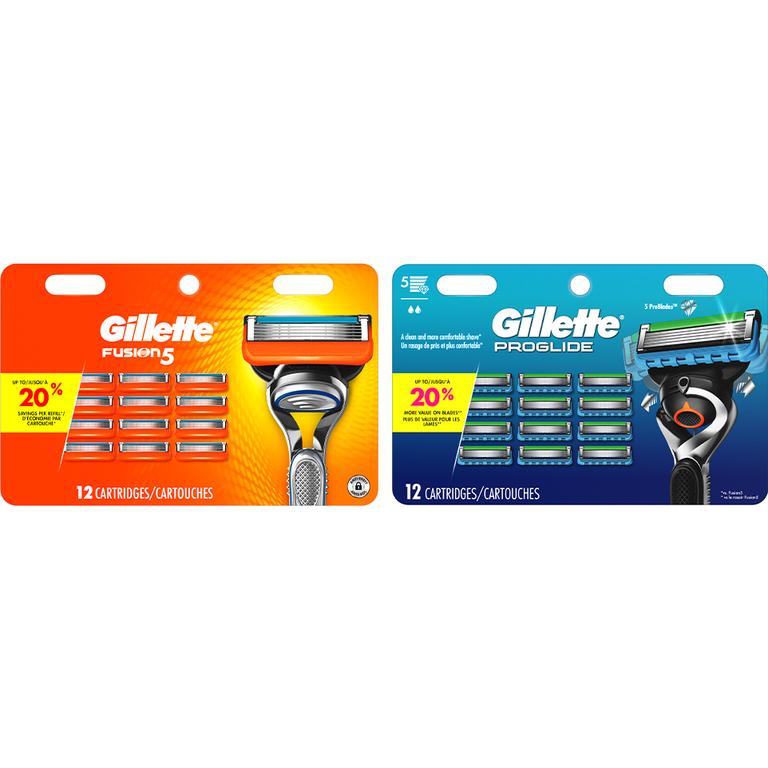 Save $10.00 ONE Gillette 12ct cartridge refill pack: Fusion5 OR Proglide (excludes disposables and Venus products).