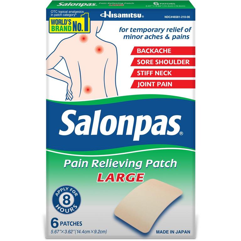 SAVE $1.00 ONE (1) SALONPAS item (Excluding Hot Patch, Lidocaine Gel Patch 2 ct, or 20 ct under $10)