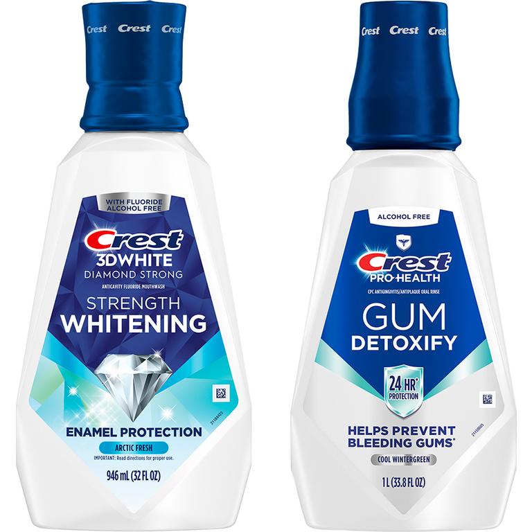 $3 off 1 ONE Crest 3DWhite Brilliance Stain Prevention 473mL or 3DWhite Clean, 3DWhite Fresh or 3DWhite Strength or Pro-Health Advanced Extra Whitening or Gum Detoxify or Gum Restore or Clinical Deep Clean 946mL or larger (excludes trial/travel size).