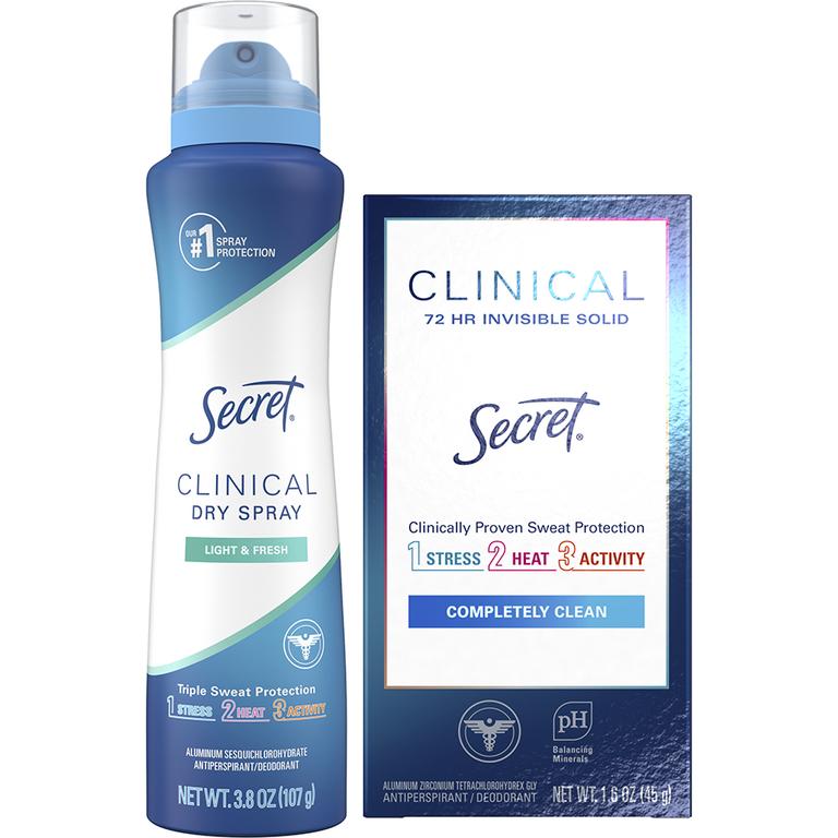 $5 off 2 TWO Secret Clinical Antiperspirant or Deodorant (excludes trial/travel size).