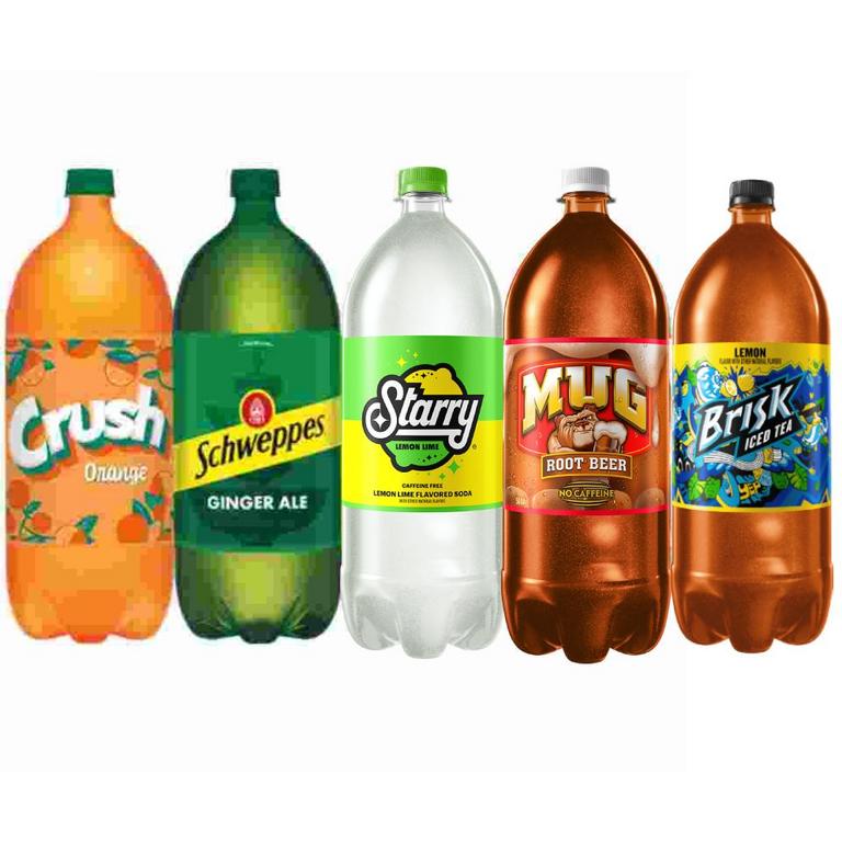 $1 off 4 WHEN YOU BUY ANY FOUR (4) PARTICIPATING SCHWEPPES®, STARRY®, MUG®, CRUSH®, OR BRISK® 2L.