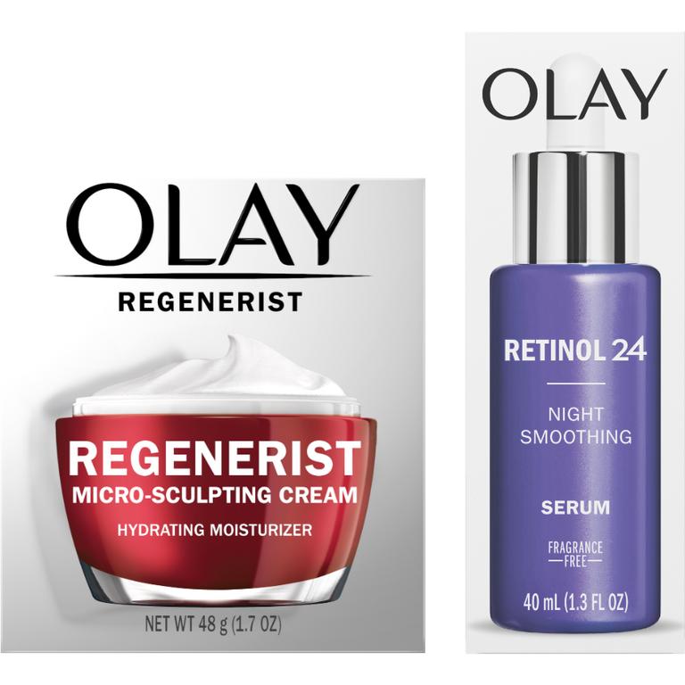 $12 off 2 TWO Olay Facial Moisturizer, Eye or Serum (excludes Super Collection, Complete, Active Hydrating, Total Effects, Age Defying, and Mini/trial/travel).