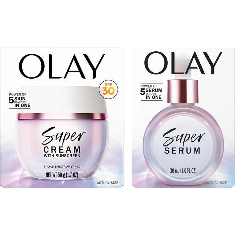 $12 off 2 TWO Olay Super Serum, Super Cream or Super Eyes (excludes body products and mini/trial/travel size).