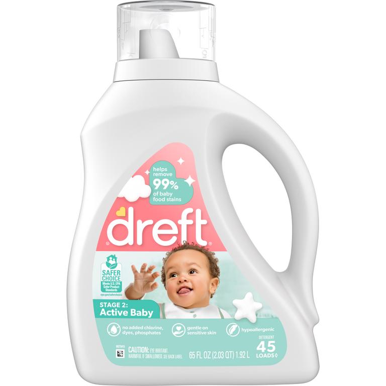 $3 off 1 ONE Dreft Newborn Laundry Detergent 46 oz or larger OR Dreft Active Baby Laundry Detergent 46 oz or larger OR Dreft Free and Gentle Laundry Detergent 46 oz or larger OR Dreft Pure Gentleness Laundry Detergent 46 oz or larger (excludes Dreft Rinse and trial/travel size).