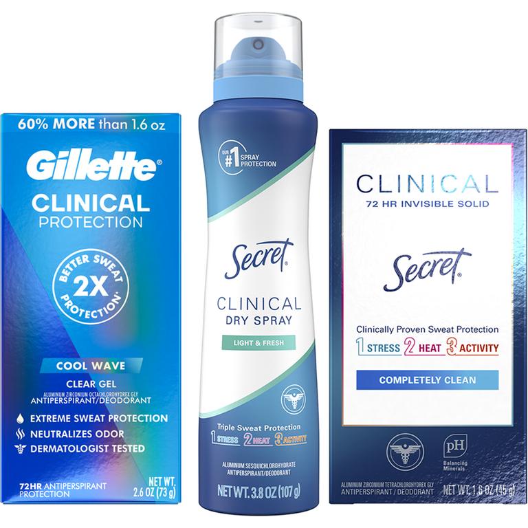 $5 off 2 TWO Secret Clinical or Gillette Clinical Antiperspirant/Deodorant (excludes trial/trial sizes).