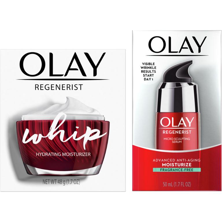 $6 off 1 ONE Olay Whip, Micro-Sculpting Serum Fragrance Free, Regenerating Serum Fragrance Free or Micro-Sculpting Lotion with Sunscreen SPF 30 (excludes mini/trial/travel).