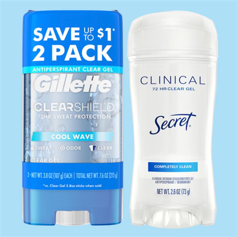 $5 off 2 TWO Secret or Gillette Clinical Spray or Solid Deodorants Select Varieties