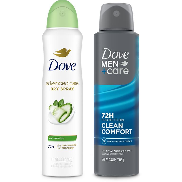 $4 off 2 on any TWO (2) Dove or Dove Men+Care Dry Spray Antiperspirant products (excludes twin packs, trial and travel sizes)