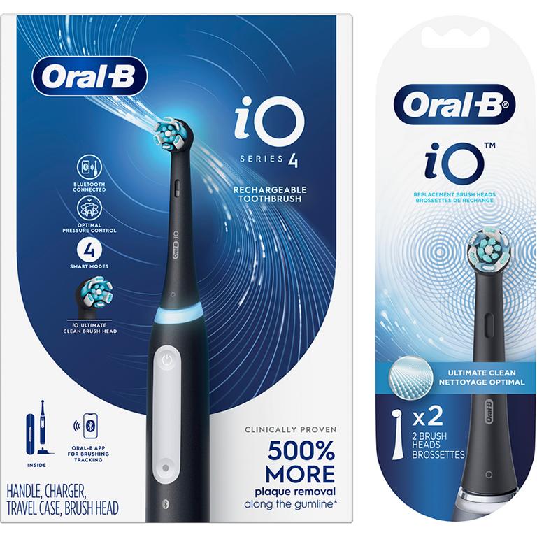 $10 off 2 ONE Oral-B iO Rechargeable Electric Toothbrush AND ONE Oral-B iO Replacement Brush Heads (excludes travel/trial size).