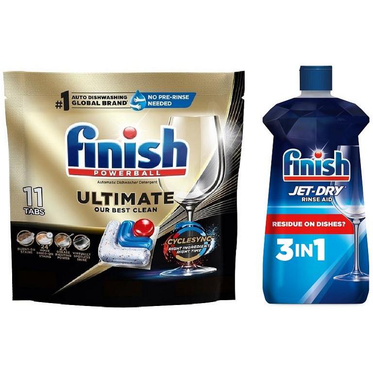 $1 off 1 on Any ONE (1) Finish® Dishwasher Detergent (Ultimate 11ct or Quantum® 14ct ), JET-DRY® Rinse Aid ( 8.45oz ), or Dishwasher Cleaner