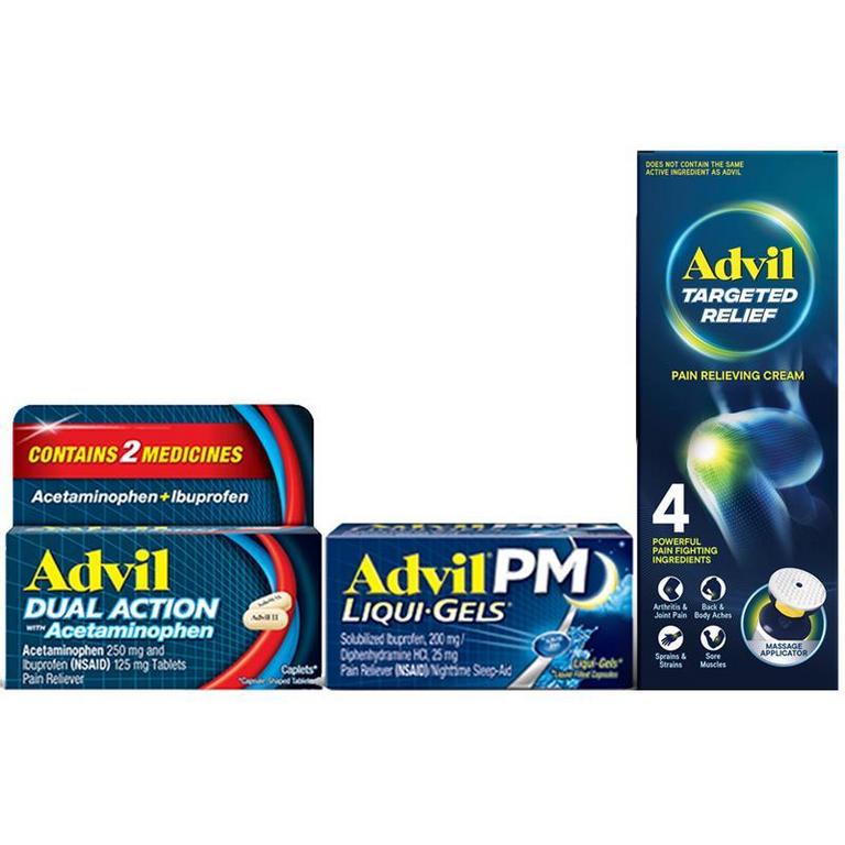 $2 off 1 on any ONE (1) Adult Advil, Advil PM or Advil Targeted Relief (excludes trial & travel sizes).
