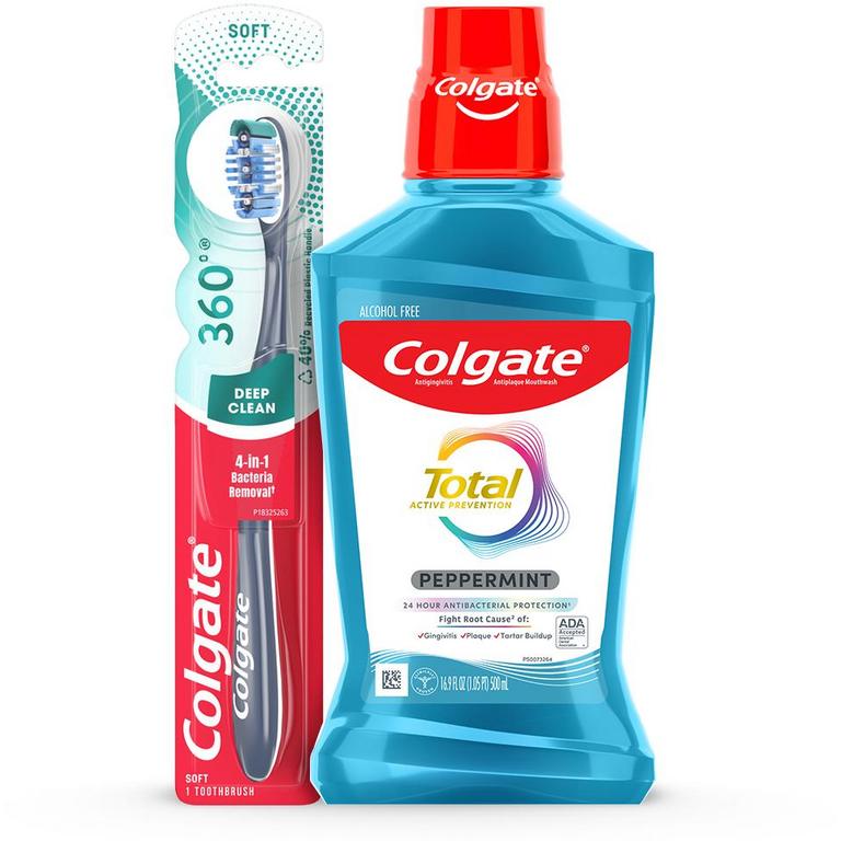 $4 off 2 On any TWO (2) Colgate 360°, Total, Gum Health, Expert or Optic White Manual Toothbrushes, Mouthwashes or Mouth Rinses (500mL or larger)