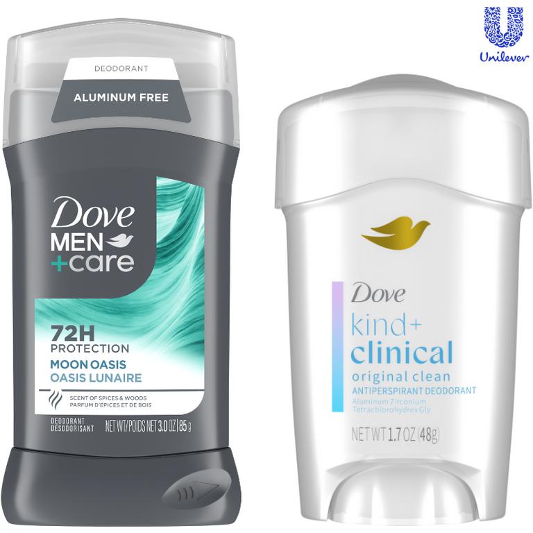 $2 off 2 on TWO (2) Dove/Dove Men + Care Sticks, Whole Body and, Clinical Deodorants