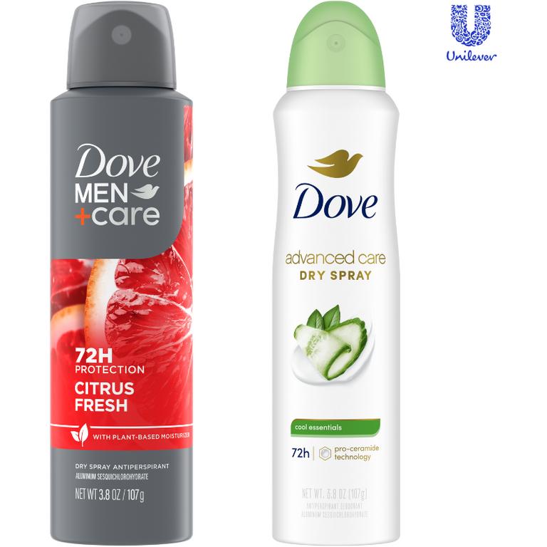 $2 off 1 on ONE (1) Dove/Dove Men + Care Dry Spray Deodorants