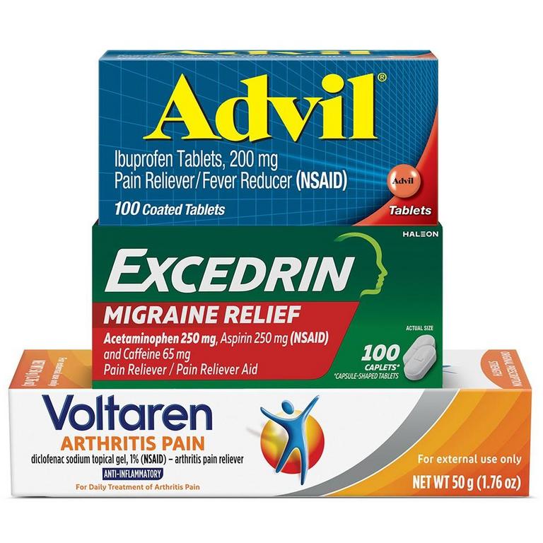 $6 off 2 off a purchase of any TWO (2) Voltaren 1.76oz or larger or Advil or Excedrin 36ct or larger in same transaction