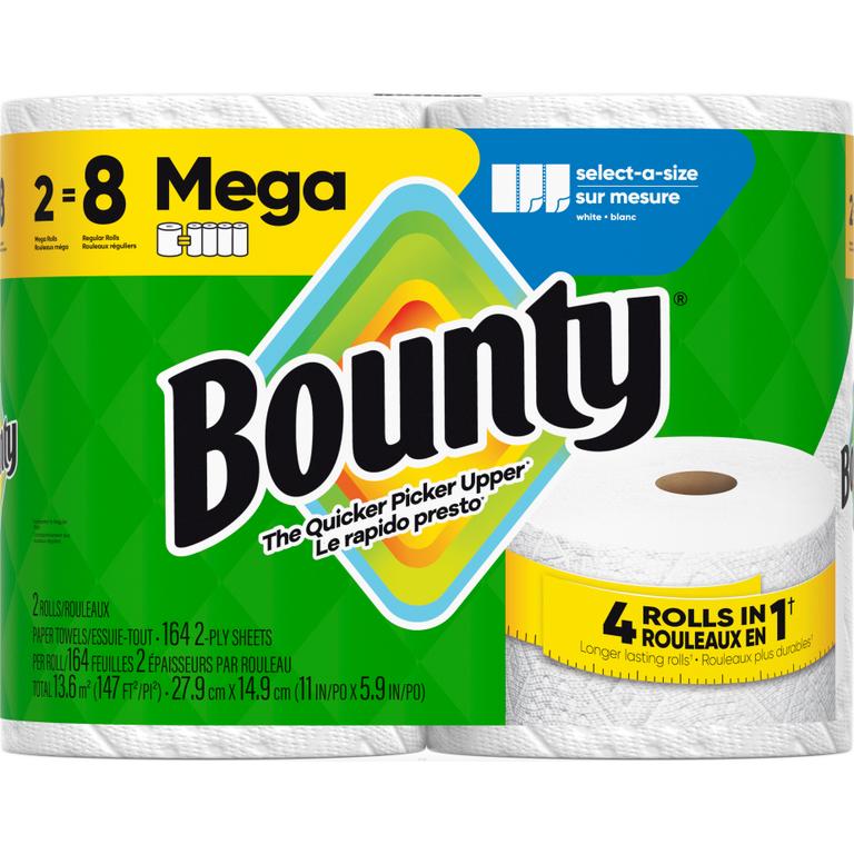 $1 off 1 ONE Bounty Paper Towel Product 4 Roll Count or Smaller (Excludes 4 Triple Roll, Bounty Essentials and trial/travel size).