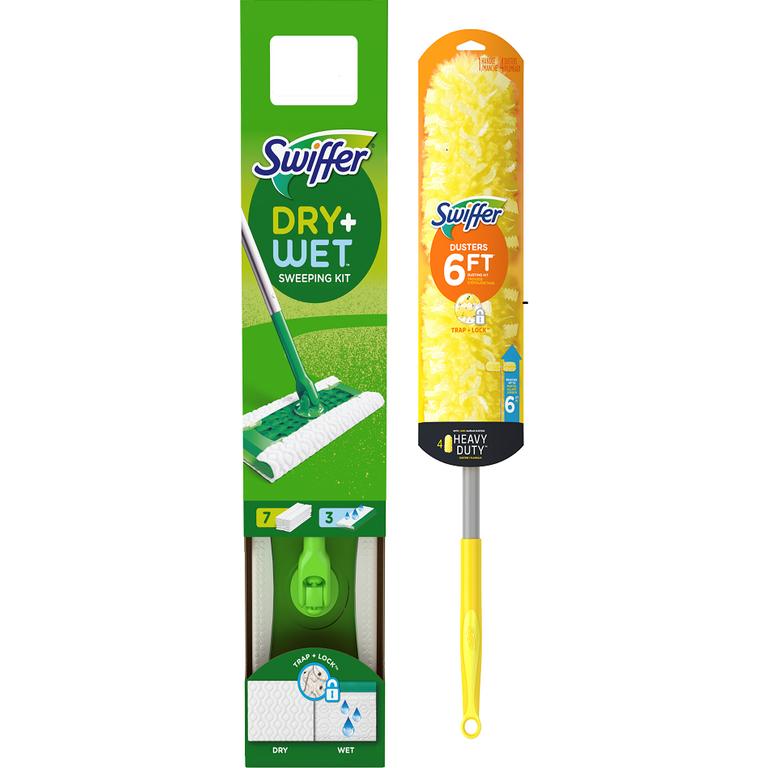 $10 off 2 TWO Swiffer PowerMop, Sweeper Deluxe, Sweeper XL, 3ft or 6ft Duster Starter Kits OR Swiffer Refill (includes 20ct or larger Dry and Wet cloth refills, 10ct or larger XL Dry and Wet cloth refills, PowerMop and WetJet pad refills, PowerMop and WetJet 2ct solution refills, and 6ct or larger Duster refills).