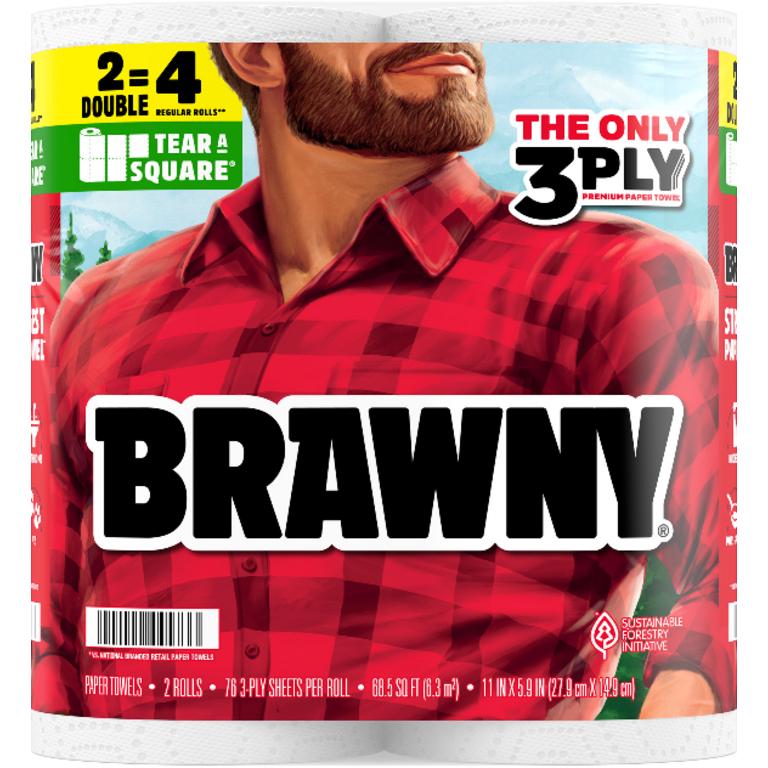 $1 off 1 on any ONE (1) package of Brawny® Paper Towels, 2 roll or larger
