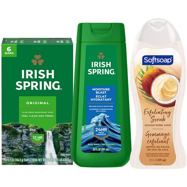 $4 off 2 On any TWO (2) Irish Spring or Softsoap Body Washes (20oz or larger) or Irish Spring Bar Soap Multipacks (6ct or larger)