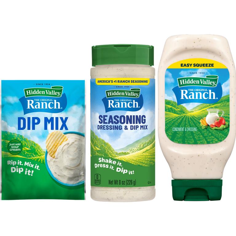 $0.50 off 1 on any ONE (1) Hidden Valley® Ranch Bottle (BHVOR, Ranch With, Plant Powered, Secret Sauce, etc.), Seasonings or Dry Dip Mix, any variety