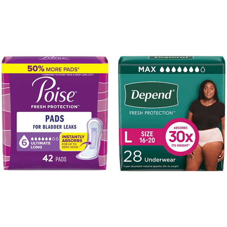 $6 off 2 When you buy TWO (2) Poise or Depend packages