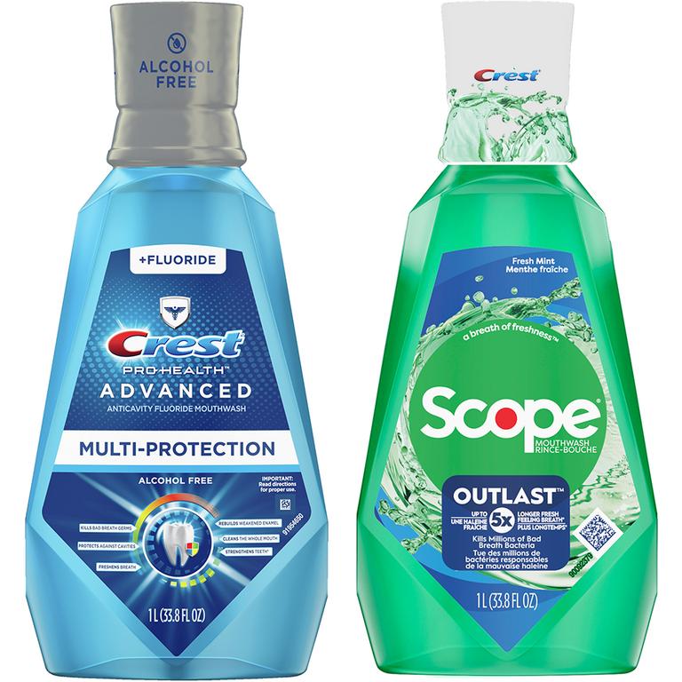 $1 off 1 ONE Crest OR Scope Mouthwash 473mL (16 oz) or larger (excludes 3DWhite Brilliance Stain Prevention, 3DWhite Clean, 3DWhite Fresh or 3DWhite Strength, Pro-Health Advanced Extra Whitening, Gum Detoxify, Gum Restore, Clinical Deep Clean 473mL or larger or trial/travel size).