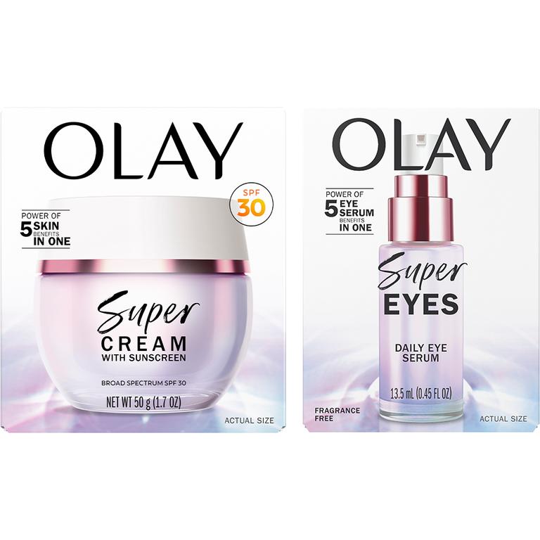 $5 off 1 ONE Olay Super Serum, Super Cream or Super Eyes (excludes body products and mini/trial/travel size).