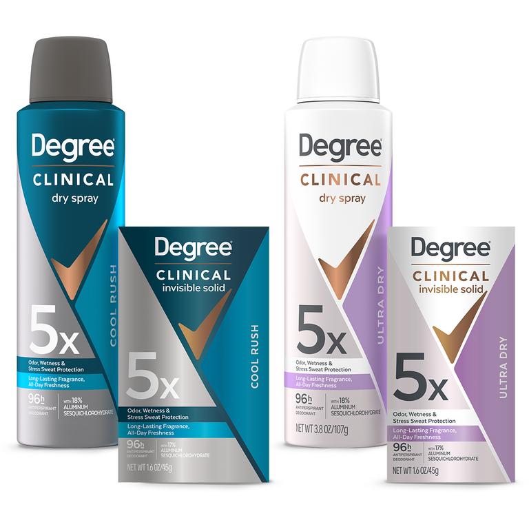 $3 off 1 on any ONE (1) Degree Clinical Protection Deodorant product (excludes twin packs, invisible solid sticks 0.5oz, 1.0oz sizes)