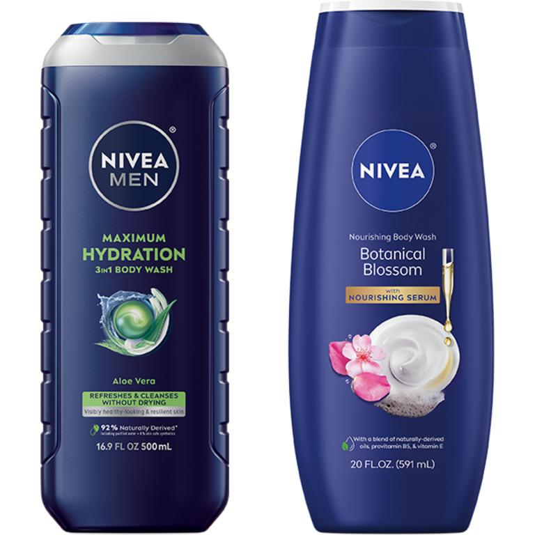$3 off 2 on any* TWO (2) NIVEA® Women Body Wash Products or NIVEA Men® Body Wash Products *Excludes trial or travel sizes