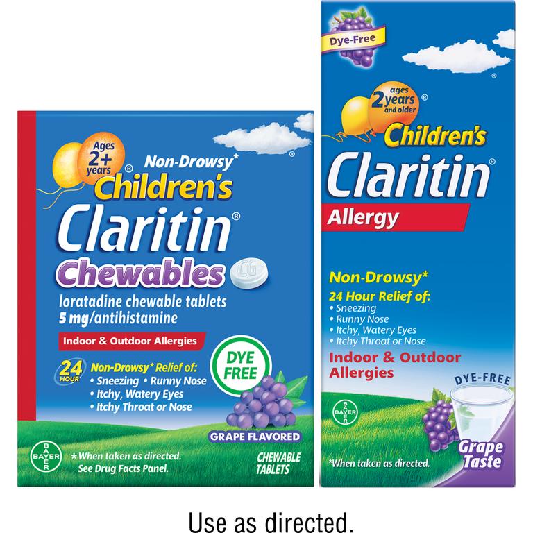 $5 off 1 on any ONE (1) Non-Drowsy Children's Claritin® Allergy Chewables 20ct or larger or Syrup 8oz (excludes Adult Claritin®)