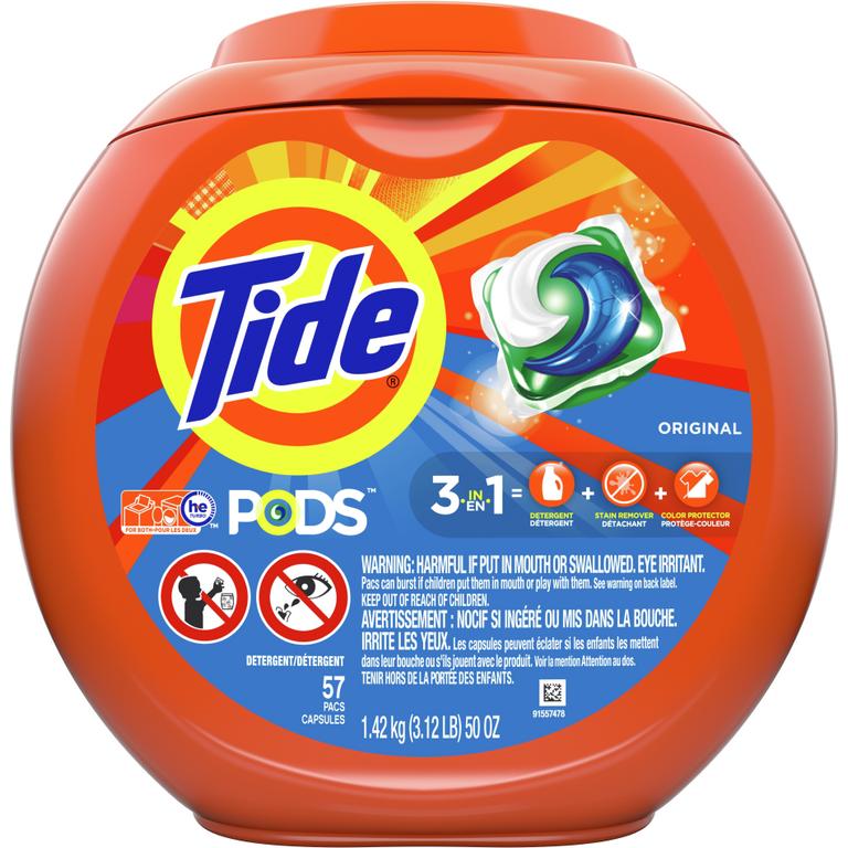 $3 off 1 ONE Tide PODS Laundry Detergent 43 ct OR 57 ct TO 76 ct OR Tide Power PODS 32-45 ct (excludes Tide Clean Boost Rinse, Tide Liquid/Powder Laundry Detergent, Tide Simply, Tide Simply PODS, and trial/travel size).