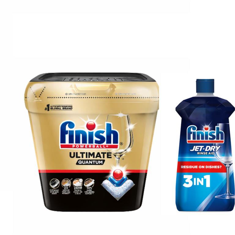 $3 off 1 on Any ONE (1) Finish® Detergent (Ultimate-Quantum® 28ct or larger, Quantum® 36ct or larger or Power 43ct or larger), or JET-DRY® Rinse Aid (23 oz. or larger)