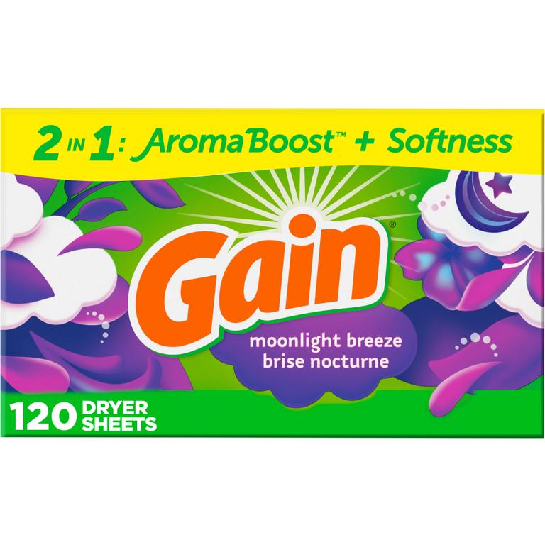 $1 off 1 ONE Gain Sheets 120 ct (excludes Gain Rinse, Gain Flings, Gain Ultra Flings, Gain Liquid/Powder Laundry Detergent, Gain Essential Oils and trial/travel size).