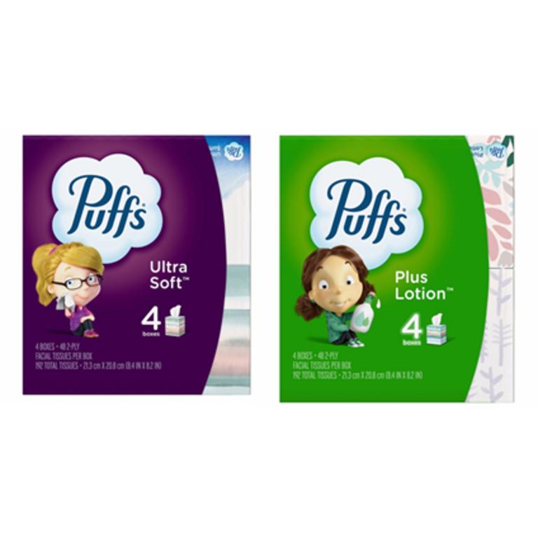 $0.75 off 1 ONE 4-Pack Puffs Facial Tissue Select varieties.
