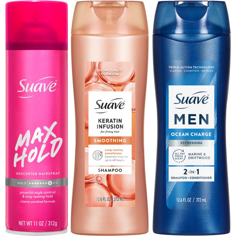 $1.50 off 2 off TWO (2) Suave Hair Care product (select varieties only)