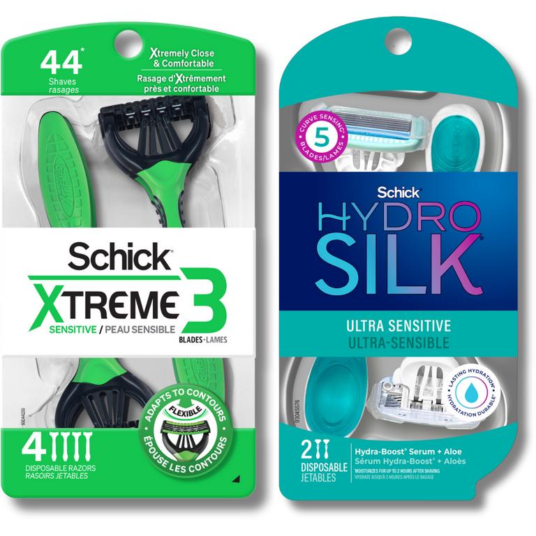 $3 off 1 on ONE (1) Schick® Men's or Womens or Skintimate® Disposable Razor Pack (excl. Schick® Xtreme® & Skintimate® 1 & 2 ct. Disposable)