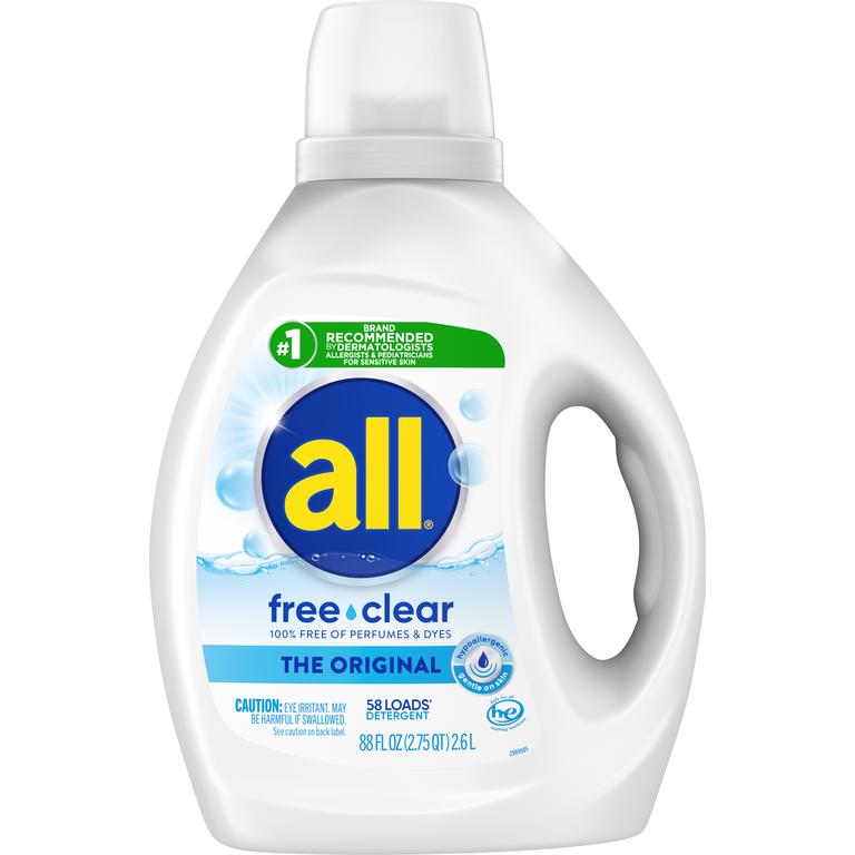 $2 off 1 On any ONE (1) all® free clear 73 – 88oz liquid laundry detergent